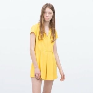 NEW Zara Yellow Pleated Romper
